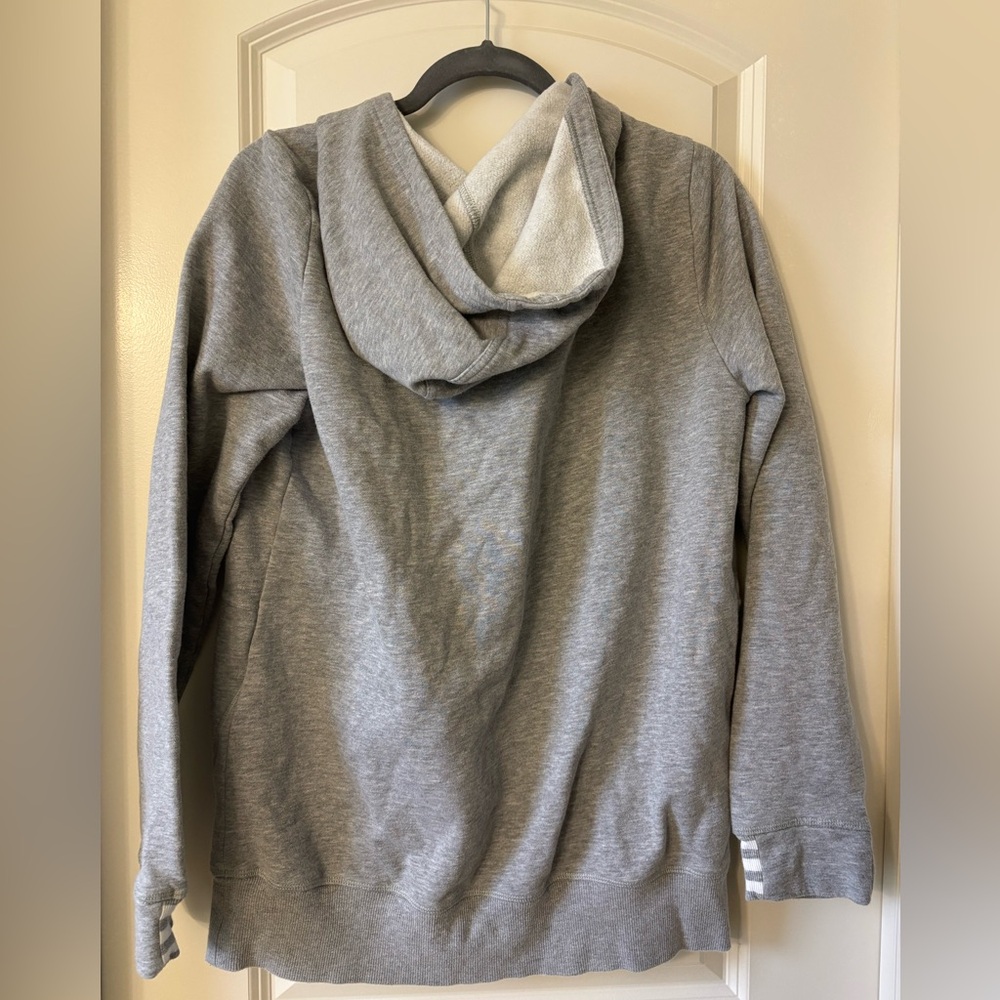 adidas Gray Pullover Hoodie with White Logo - Picture 2 of 3